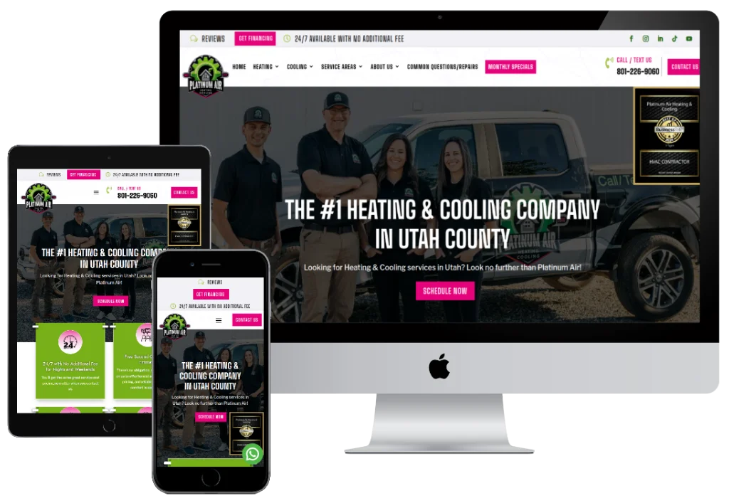 Platinum Aire Website Design